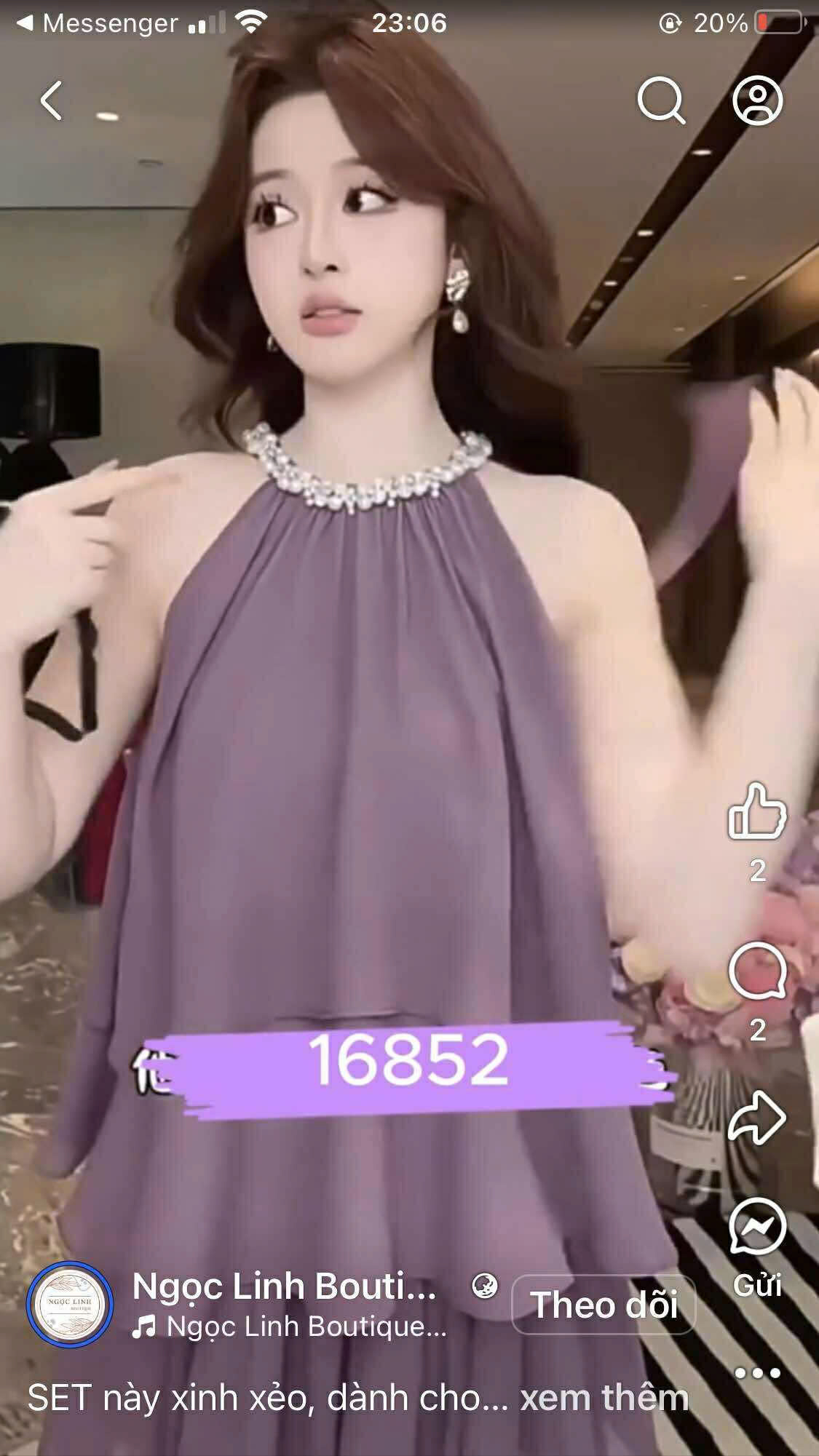 16852-Set đầm may tầng tiểu thư kèm chân váy (voan hàn) 16852