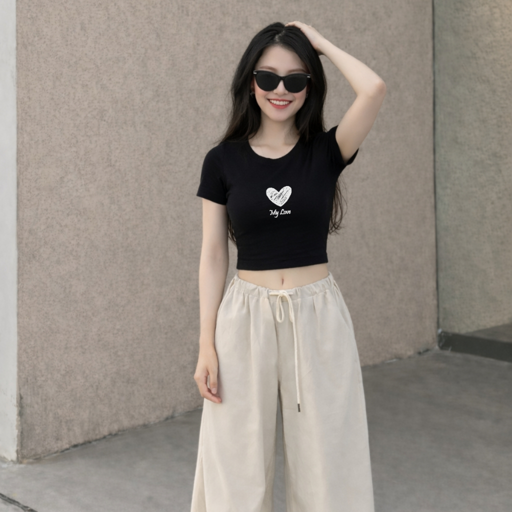 Áo croptop nữ hình trái tim My Love dáng ôm chất thun cotton local brand WETEE - WC1151_thumbnail_1
