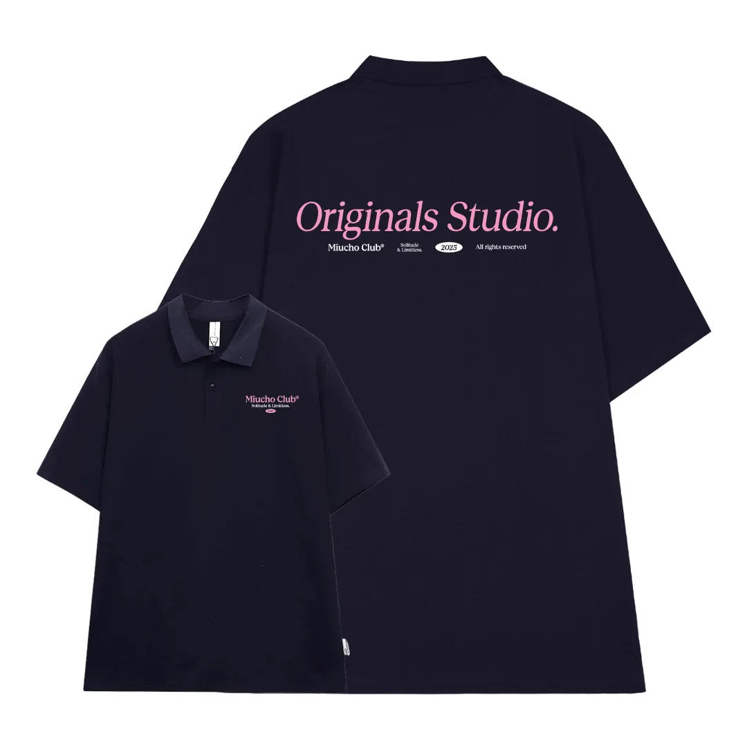 Áo polo nam nữ form rộng 2479 Miucho tay ngắn cổ trụ vải cotton thoáng mát in typography_thumbnail_13