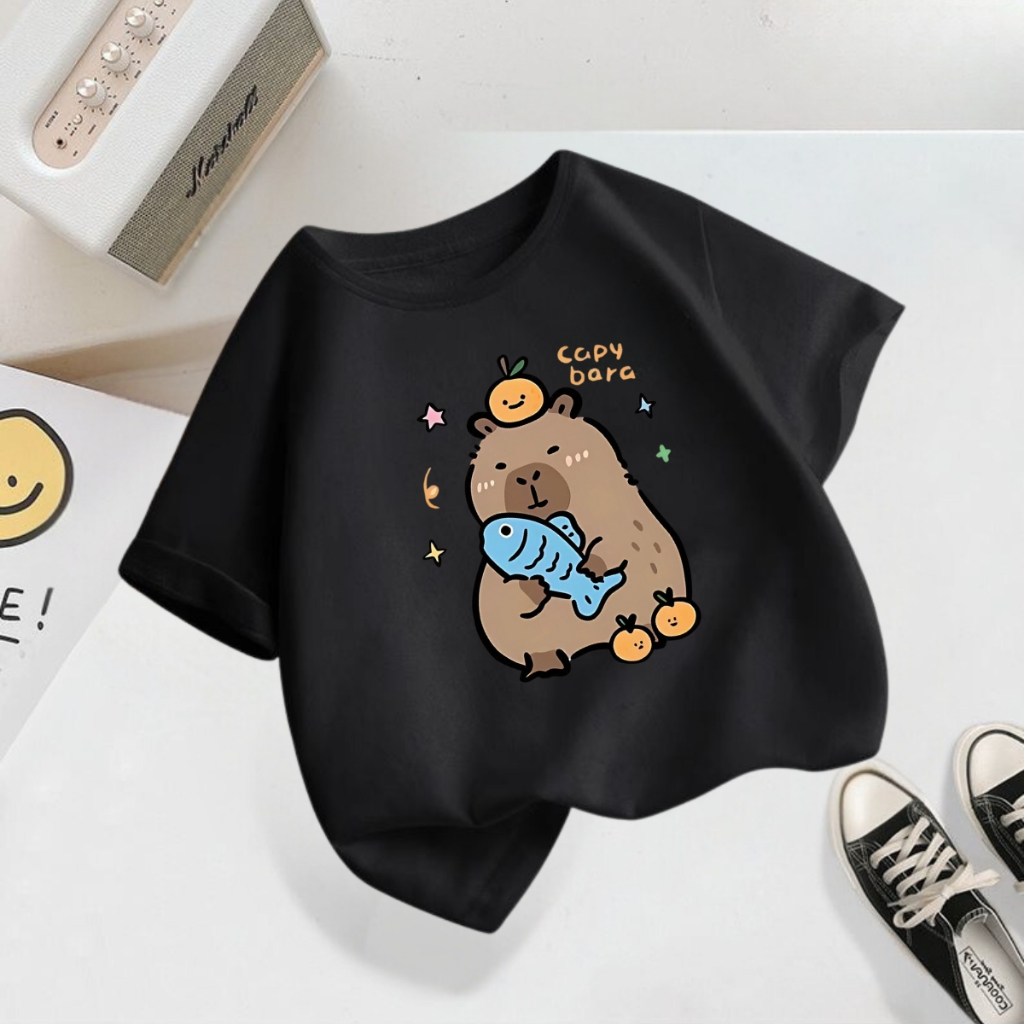 Áo thun bé trai in hình 'Capybara ôm cá'- Loza Kids AT2801_thumbnail_1