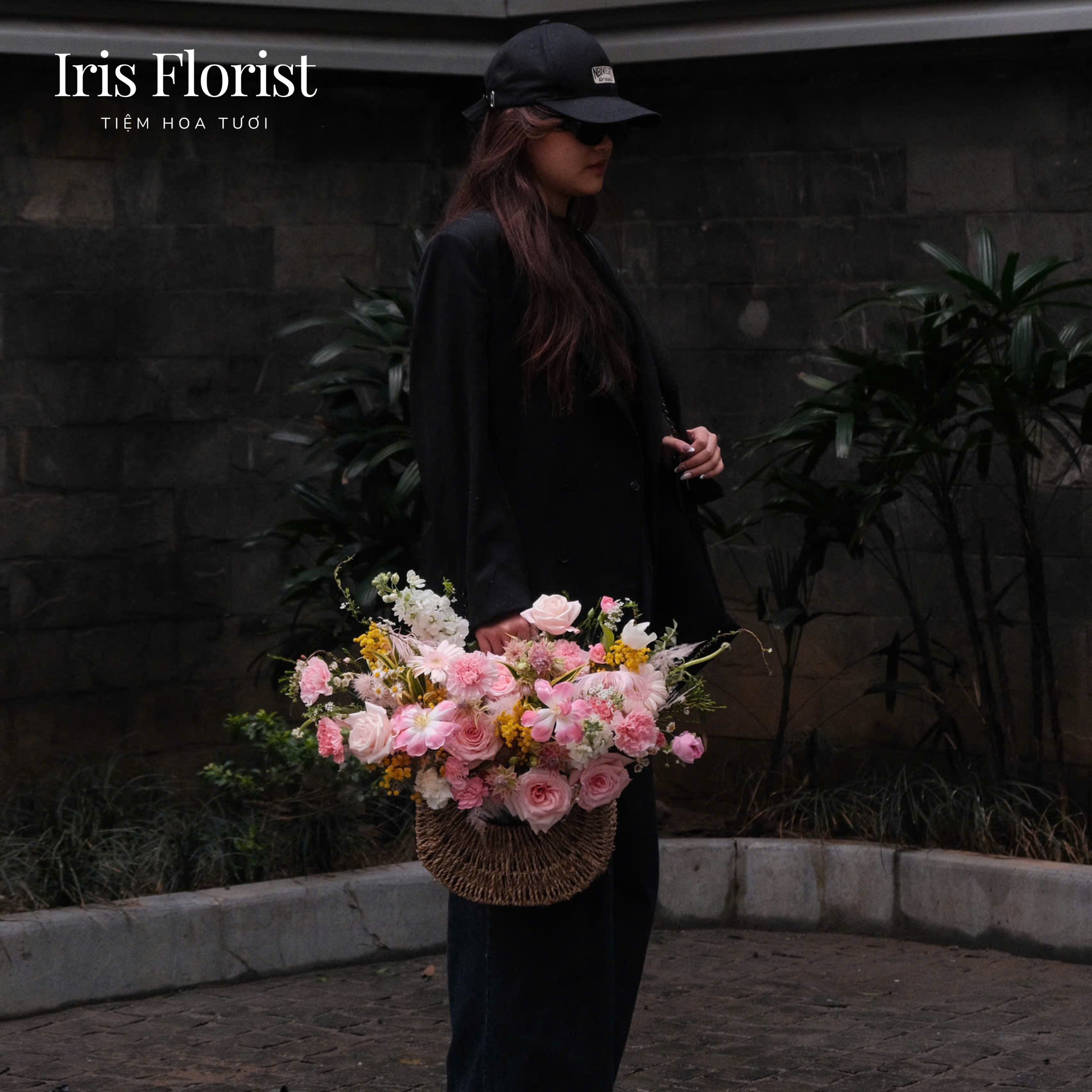 Pink Blossom Basket - Giỏ hoa bán nguyệt - Tone hồng mix_thumbnail_2