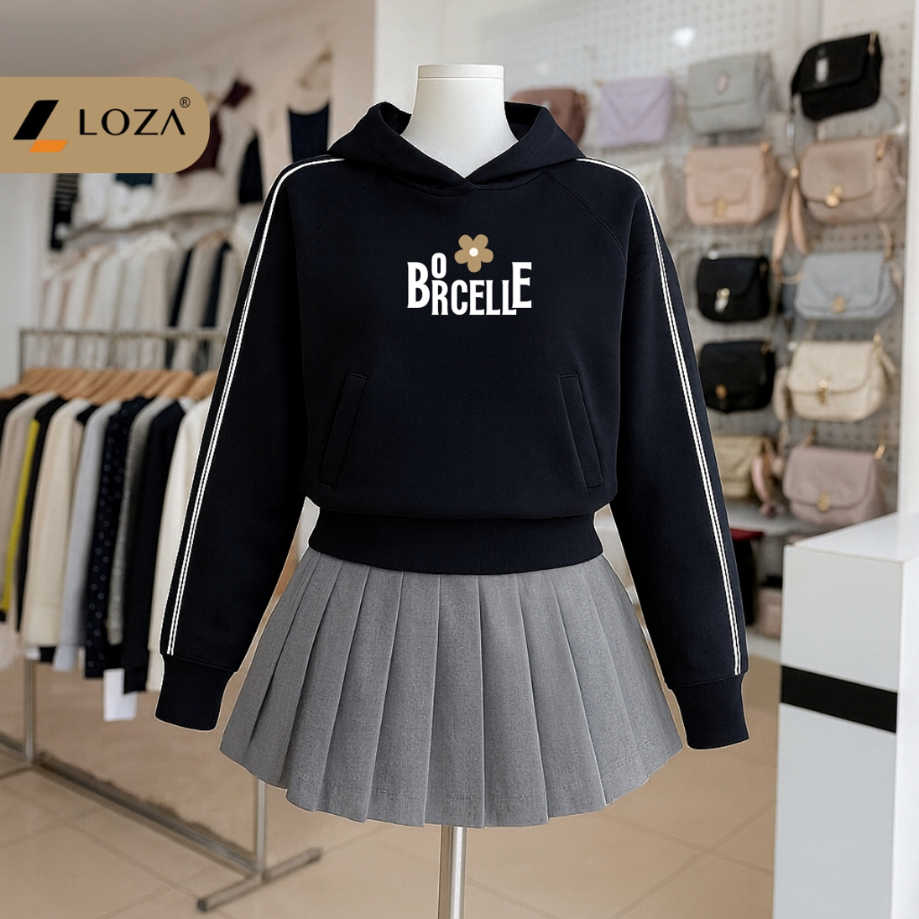 Áo Hoodie nữ dáng ngắn bo gấu in hình  nhiều mẫu - Loza G0433_thumbnail_11