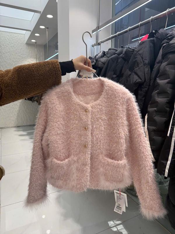 Áo dạ lông Hồng - C40