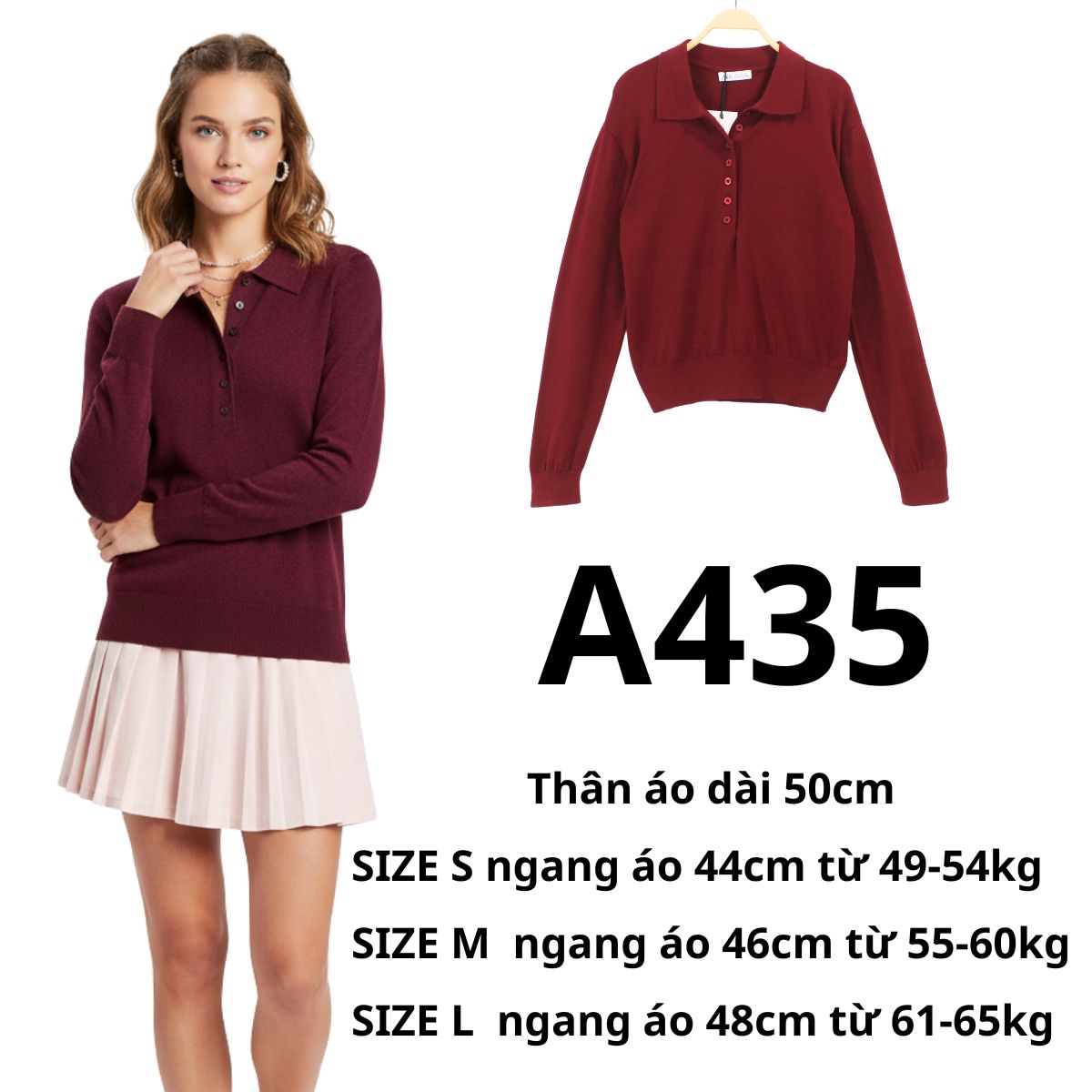 A435 - Áo len ZR đỏ