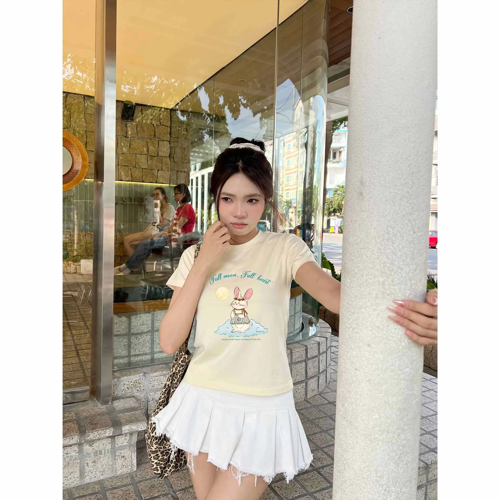 Áo baby tee hình thỏ đáng yêu cho nữ 2612 Miucho chất vải cotton thoáng mát mềm mại in mix_thumbnail_2