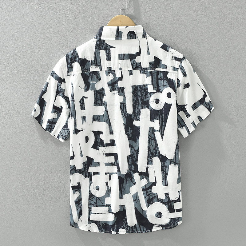 Áo sơ mi tay ngắn nam phong cách Nhật Bản – họa tiết nghệ thuật, thời trang đa năng, form rộng, chất liệu cotton thoáng mát_thumbnail_3