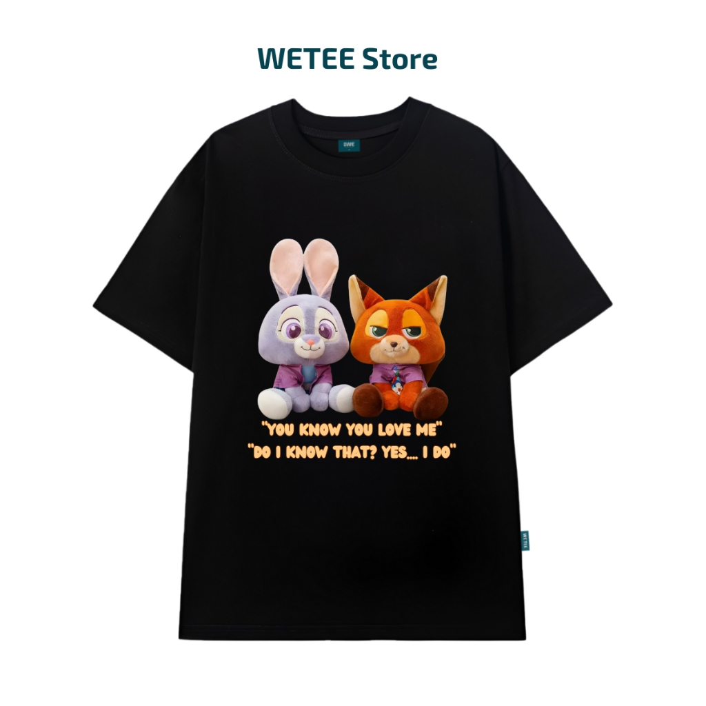 Áo thun oversized nam nữ Couple Thỏ Judy và Cáo Nick Zootopia local brand WE TEE - WU1116