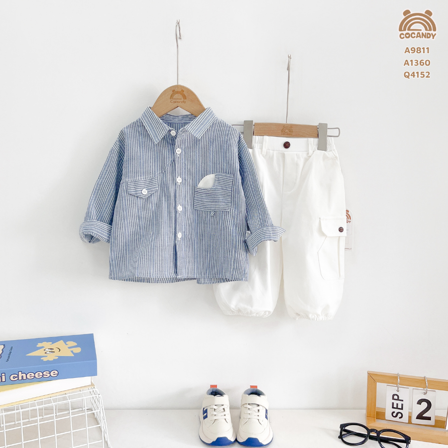 Áo dài kẻ XANH sơ mi phối túi mặt trăng_thumbnail_5