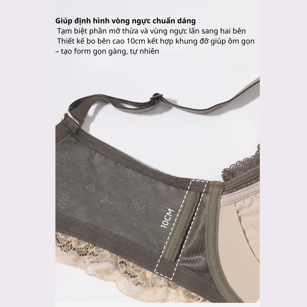 [Mã B73] Áo Ngực Nữ Ren Đệm 2cm Cao Cấp Áo Lót Nữ Ren Mềm Mại Nâng Dẩy Không Gọng Vikam Size 34-38 Màu Đen Kem Đỏ Nâu Xanh_thumbnail_5