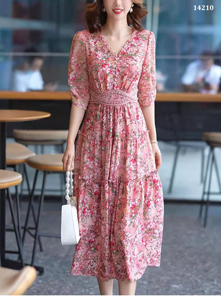 14210-Đầm voan hoa tay lở eo viền ren cách điệu (voan,lót)_thumbnail_2