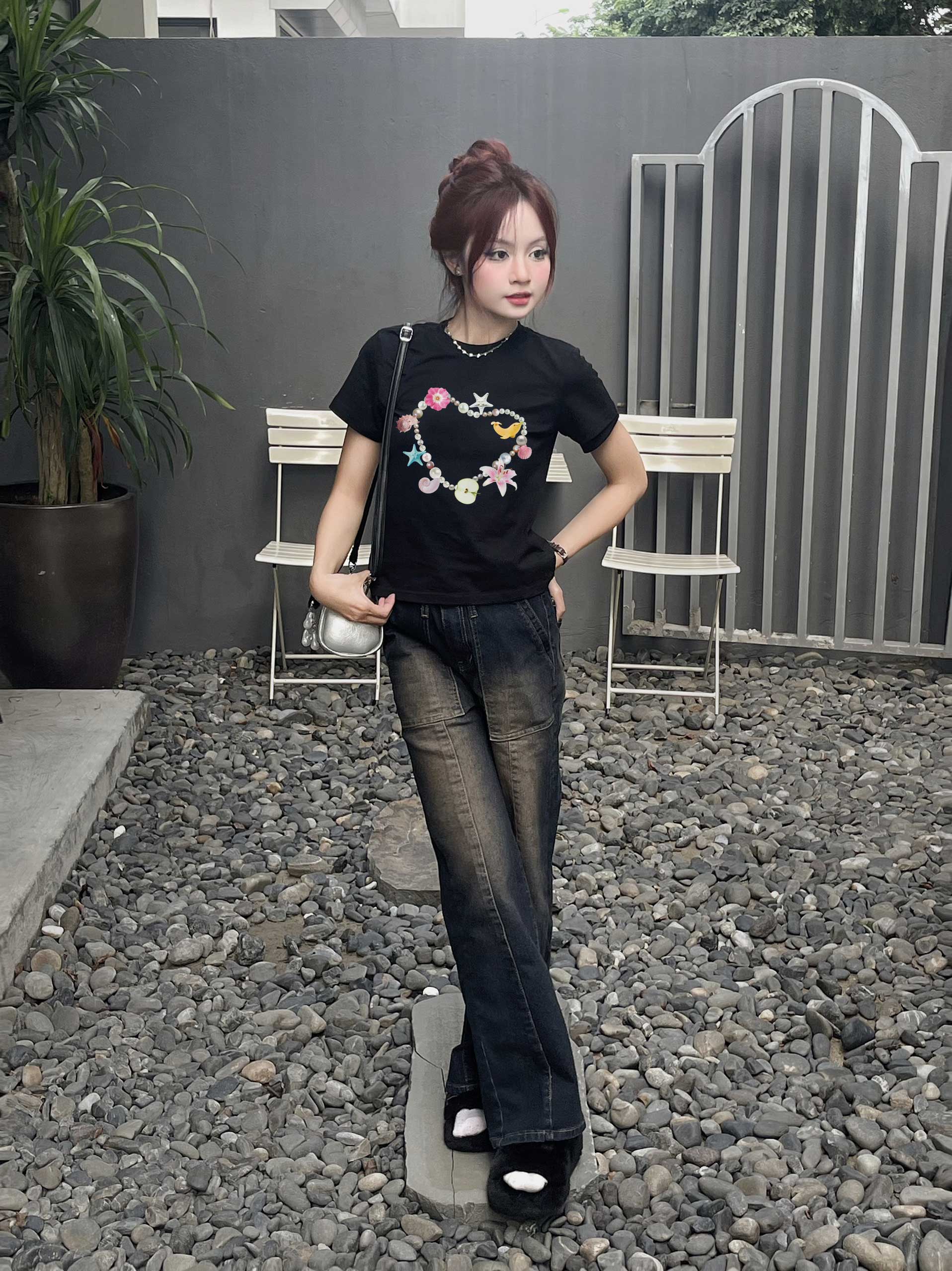 Áo thun baby tee mùa hè in trái tim xinh xắn ABD1312 Miucho tay ngắn cổ tròn hotrend in mix_thumbnail_8