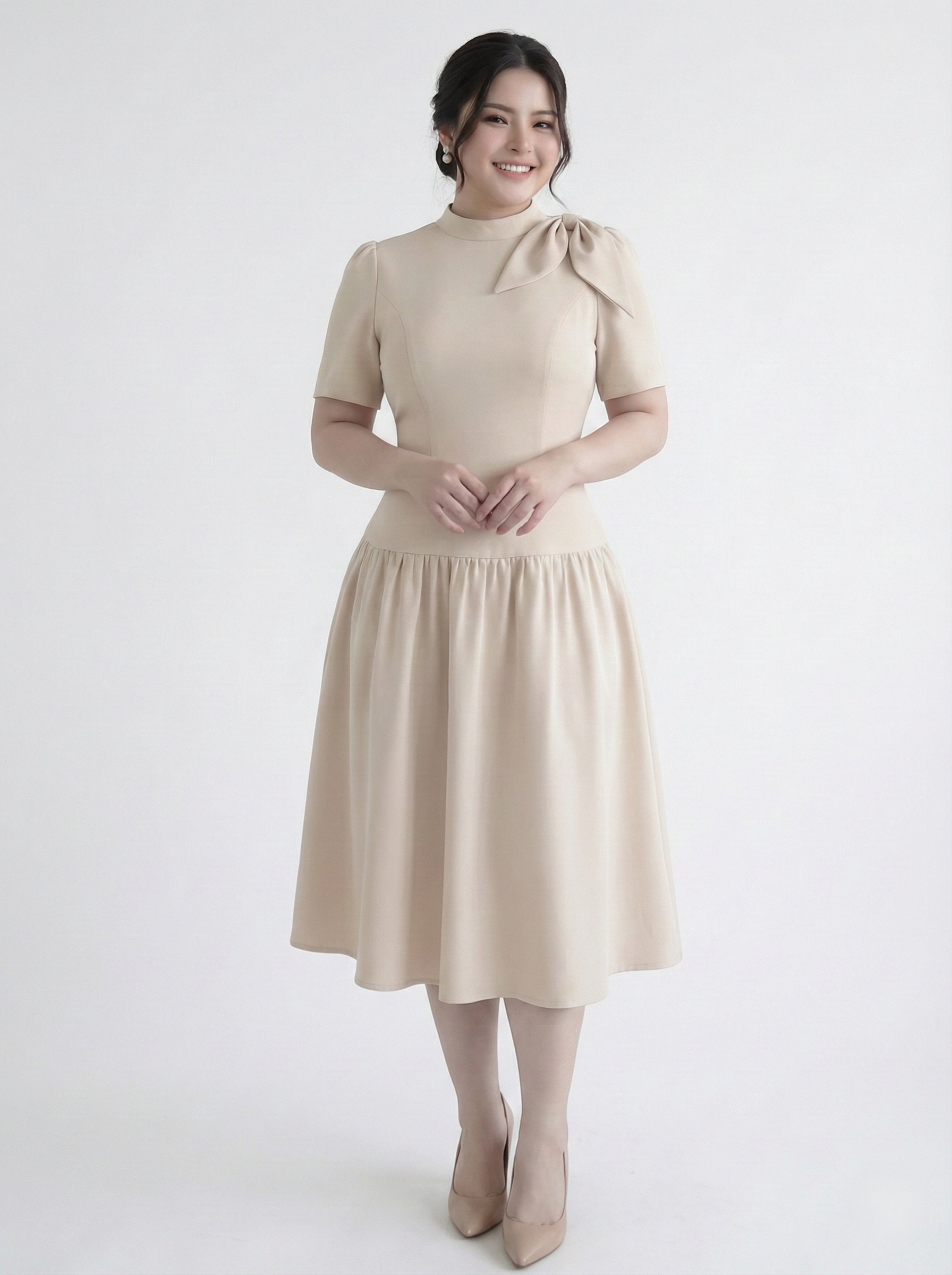 Đầm dáng dài phối là kiểu bigsize DA181