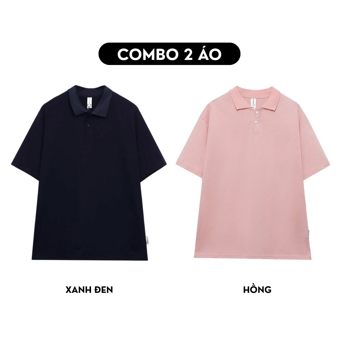Áo polo trơn form rộng cotton PLT01 Miucho cổ trụ in basic_thumbnail_20