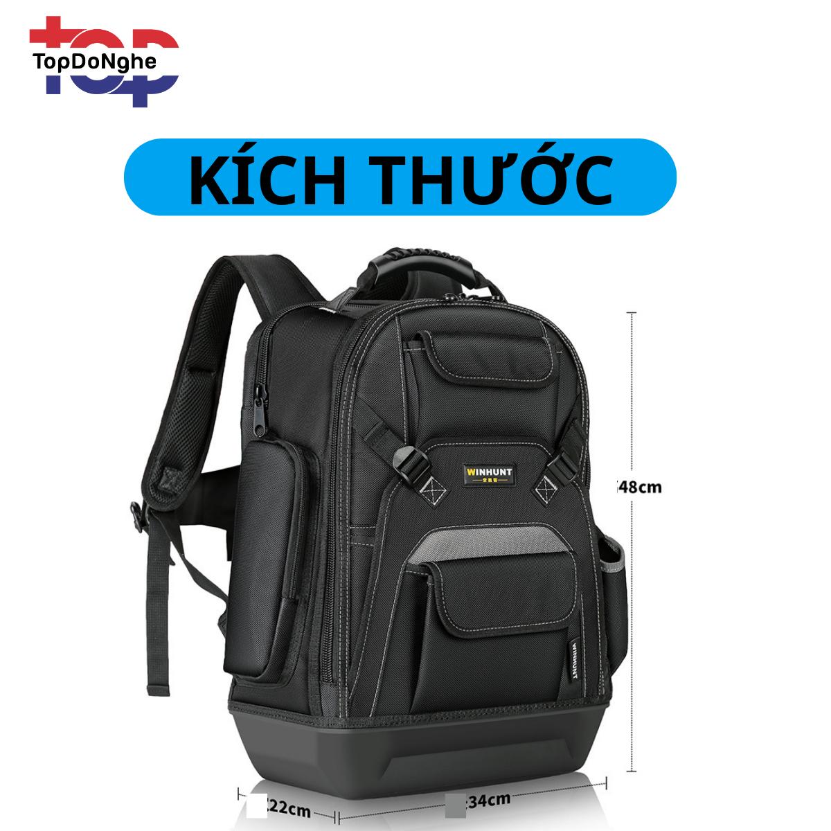 Balo đồ nghề WINHUNT cao cấp Balo đựng đồ nghề cơ khí sửa chữa điện nước, camera, thạch cao đế nhựa chống thấm nước có ngăn để laptop túi  đồ balo  đồ_thumbnail_3