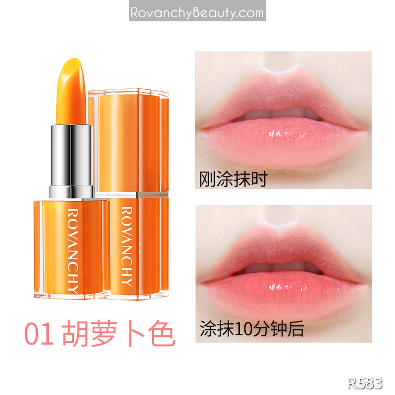 Son dưỡng đổi màu nhiệt độ R583 ROVANCHY- Dưỡng môi mềm mịn, sắc môi tự nhiên, 3.6g_thumbnail_2