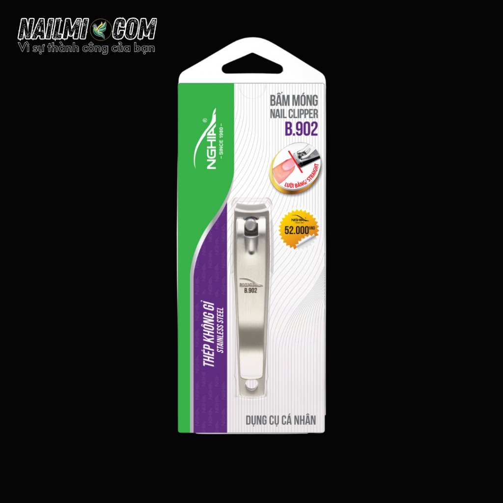 Bấm móng tay - Kềm Nghĩa - thép không gỉ lưỡi cong loại lớn -  B.902