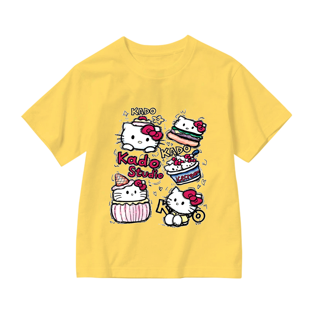 Áo thun cho bé gái Kado vải cotton thoáng mát dày dặn Hello Kitty cổ tròn in mix 2867_thumbnail_14