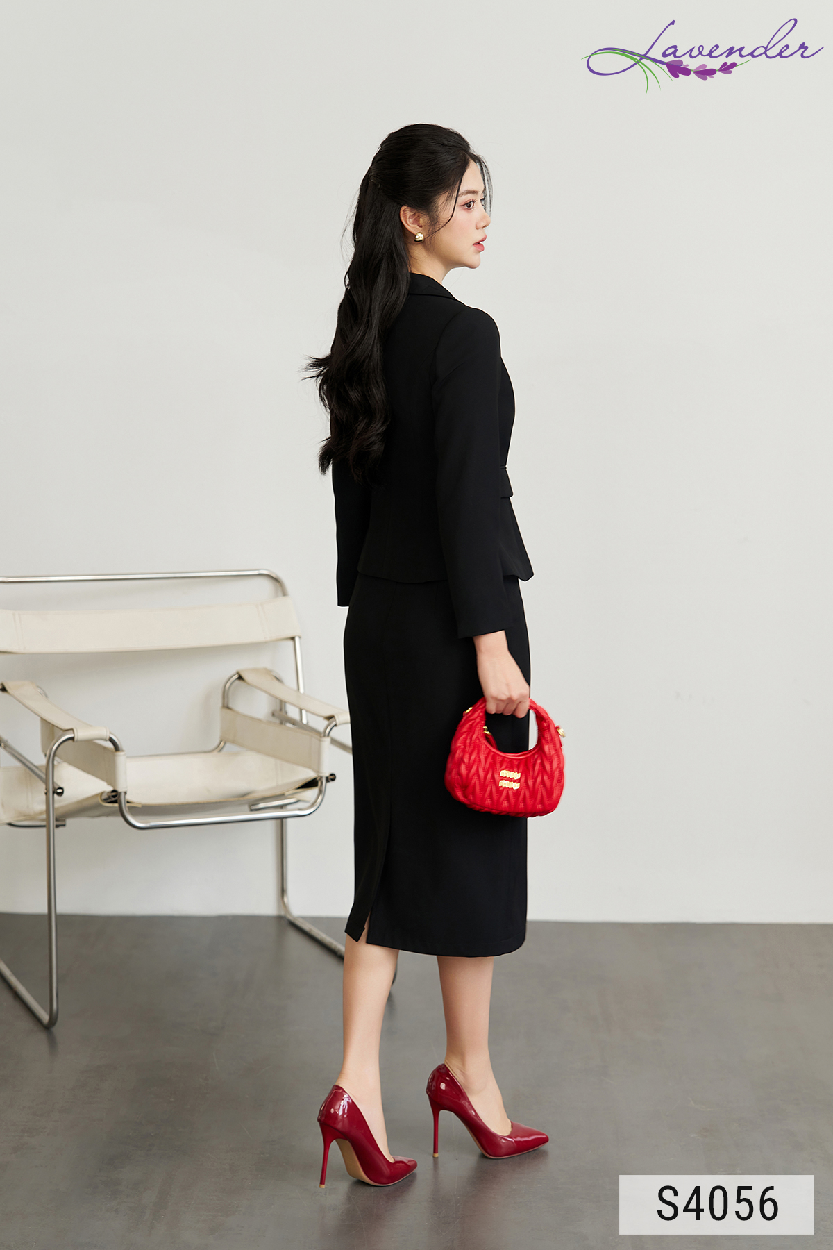 SET Vest đen 3 cúc tay dài S4056_thumbnail_3