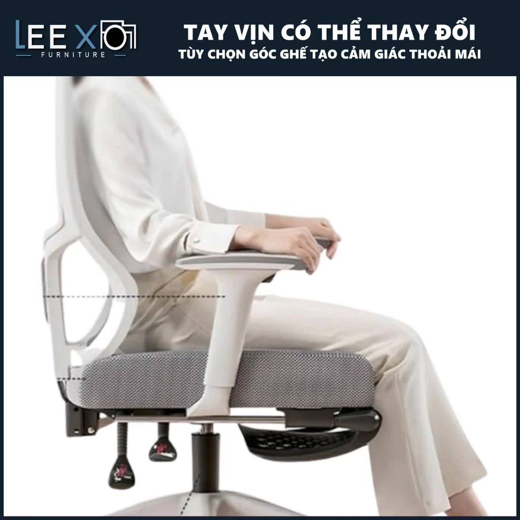 Ghế Xoay Văn Phòng Công Thái Học LXVIO – Ghế Xoay Lưng Lưới Thoáng Khí, Nệm Êm Thoải Mái, Thư Giãn Suốt Ngày Làm Việc_thumbnail_6