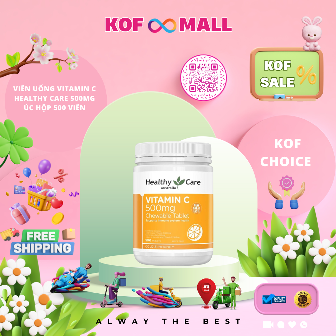 Viên uống Vitamin C Healthy Care 500mg Úc Hộp 500 viên