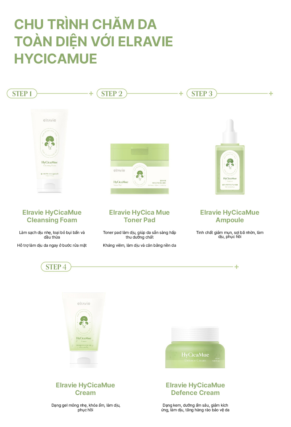 Xịt dưỡng cấp ẩm, làm dịu, dưỡng sáng, chống lão hóa elravie HyCicaMue Green Mist 100ml_thumbnail_8