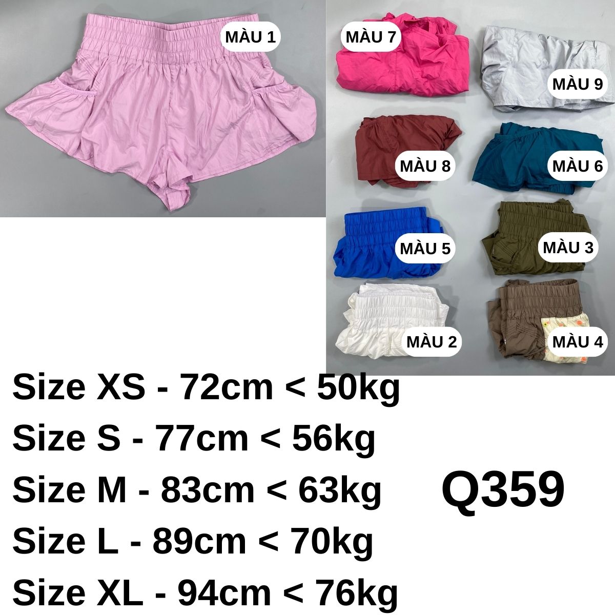 Q359-Quần đùi váy