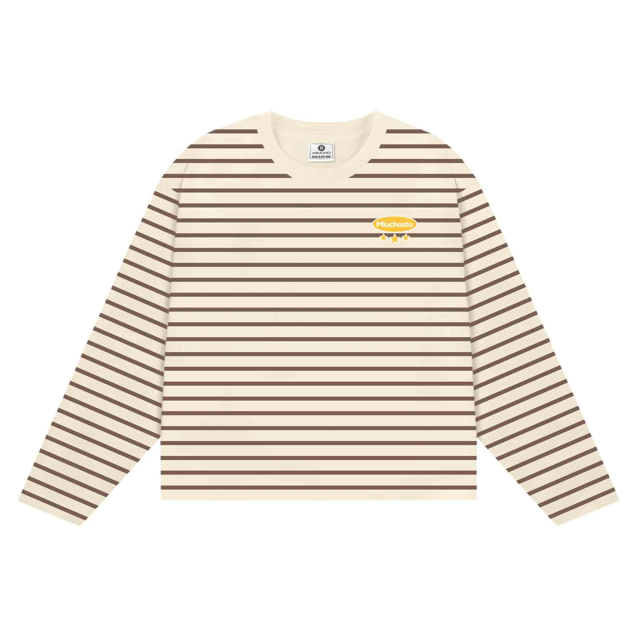 Áo thun boxy tay dài Miucho Club thun borip thoáng mát thấm hút mồ hôi tốt basic kẻ sọc mix màu 2724_thumbnail_3