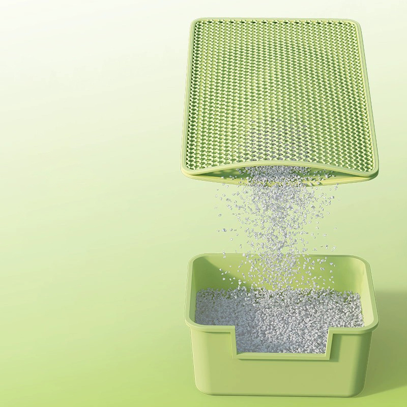 แผ่นรองทรายแมว EVA หนา 2 ชั้น - ซักได้ - กันลื่น