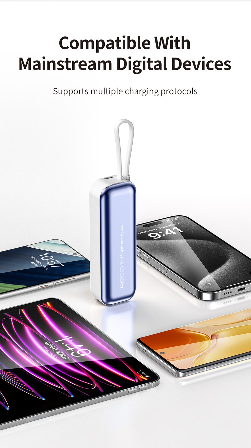 Sạc dự phòng Recci - RPB-A07-BLACK & PINK & WHITE_thumbnail_6