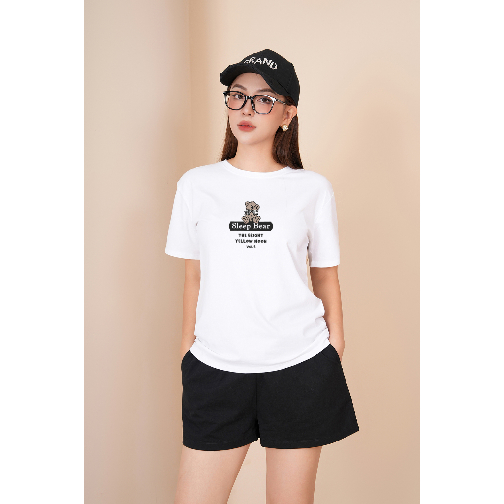 [Form Rộng] Set đồ nữ (áo thun + quần đùi) đi chơi/mặc nhà in hình gấu sleep bear - Bộ đồ nữ thun cotton LOZA - BP03TRDE