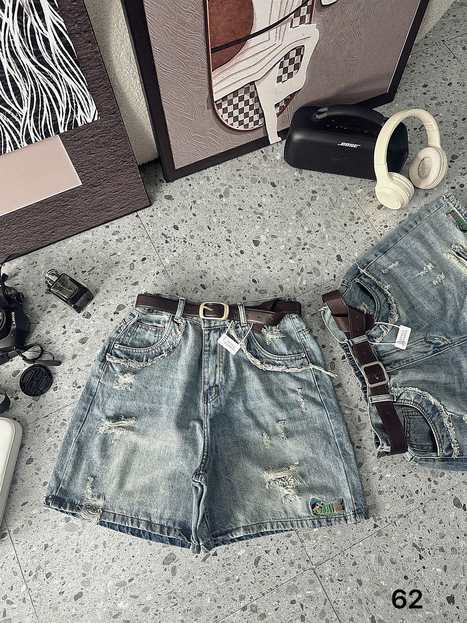 BIGSIZE - Short lửng lưng thun thêu cún T-QSJ62_thumbnail_2