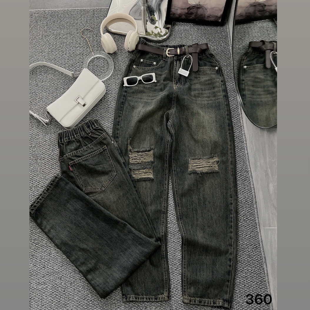 Quần baggy lưng thun rách kiểu bigsize QJ360 dành cho nàng béo mập từ 55-90kg_thumbnail_19