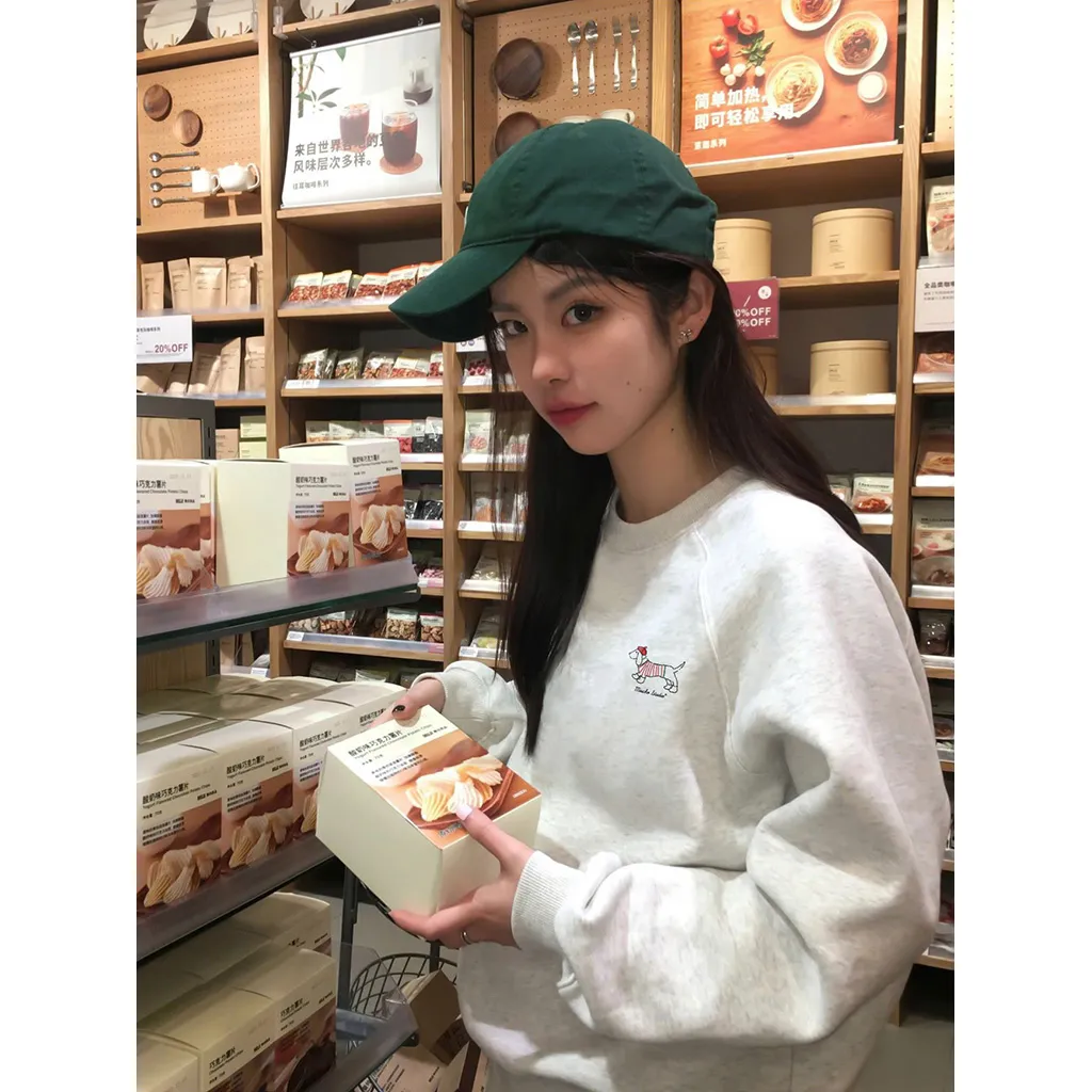 Áo sweater form boxy basic dễ phối 2620 Miucho vải nỉ bông thoáng mát tay dài cổ tròn in mix_thumbnail_2