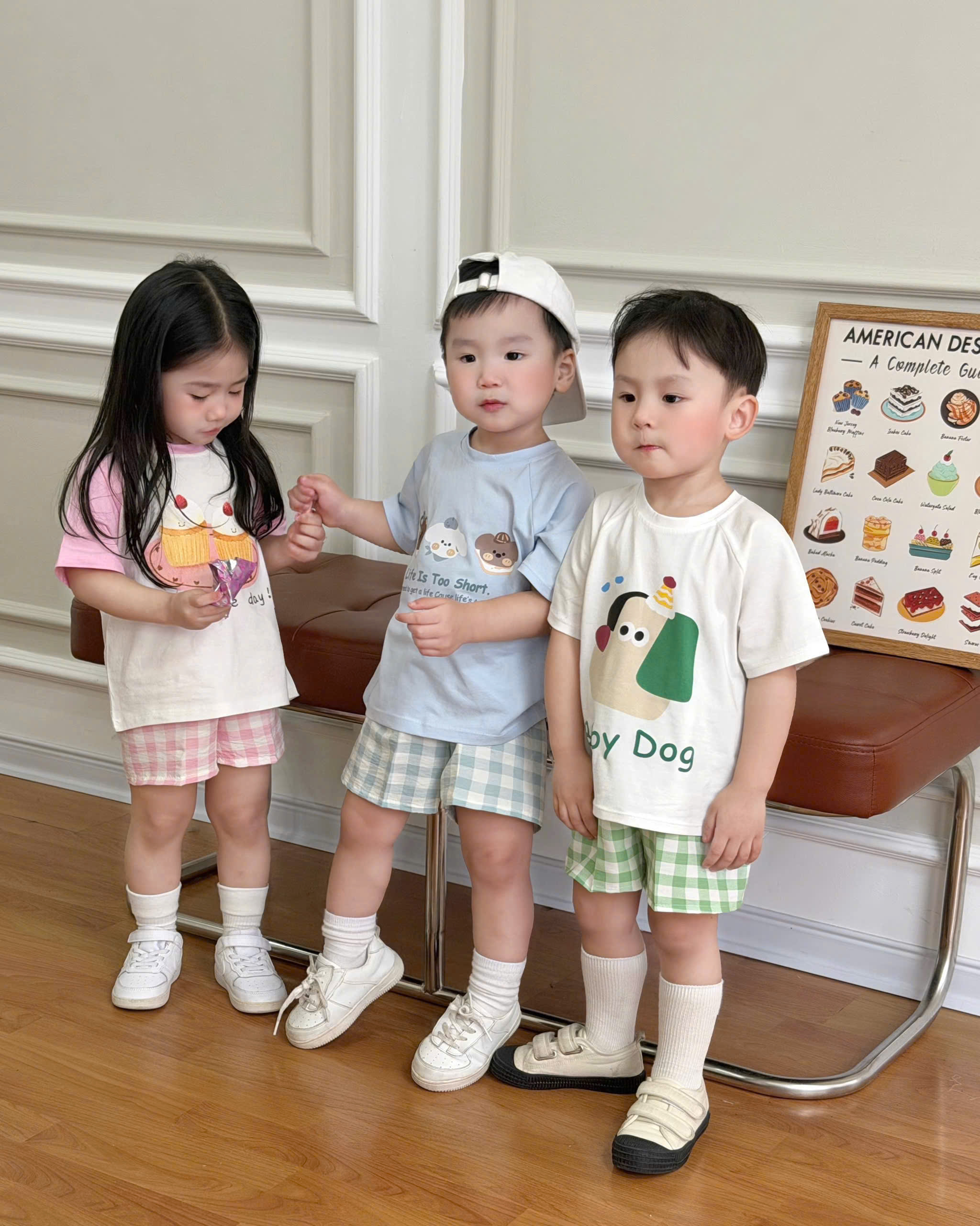 HE27 Set áo bé in hình + quần ( XANH TRỜI )