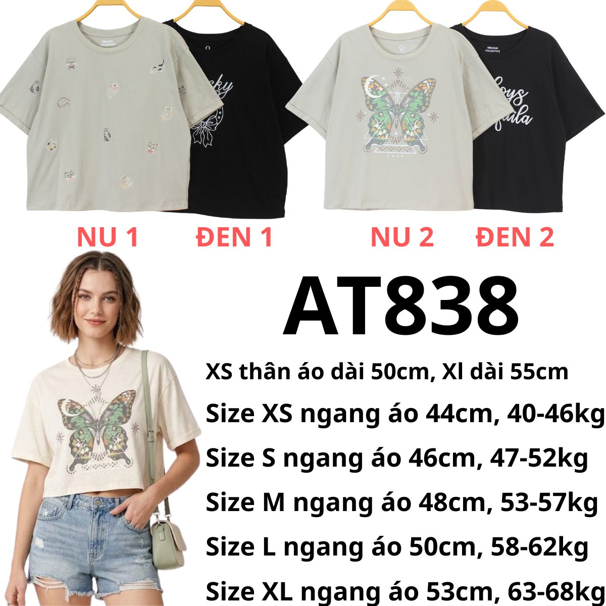 AT838 - Áo thun crop