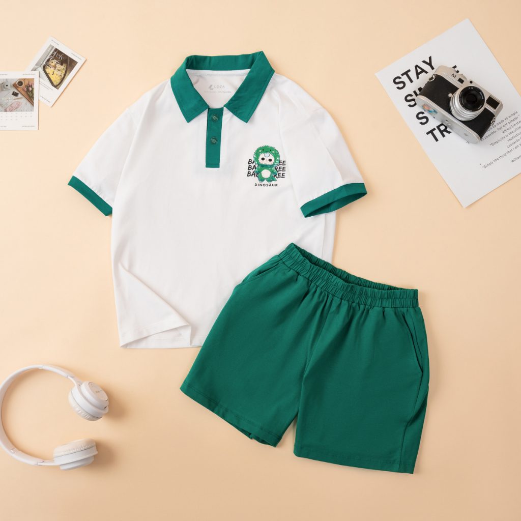 Bộ đồ Polo bé trai in hình nhiều mẫu - Loza Kids BM001_thumbnail_0