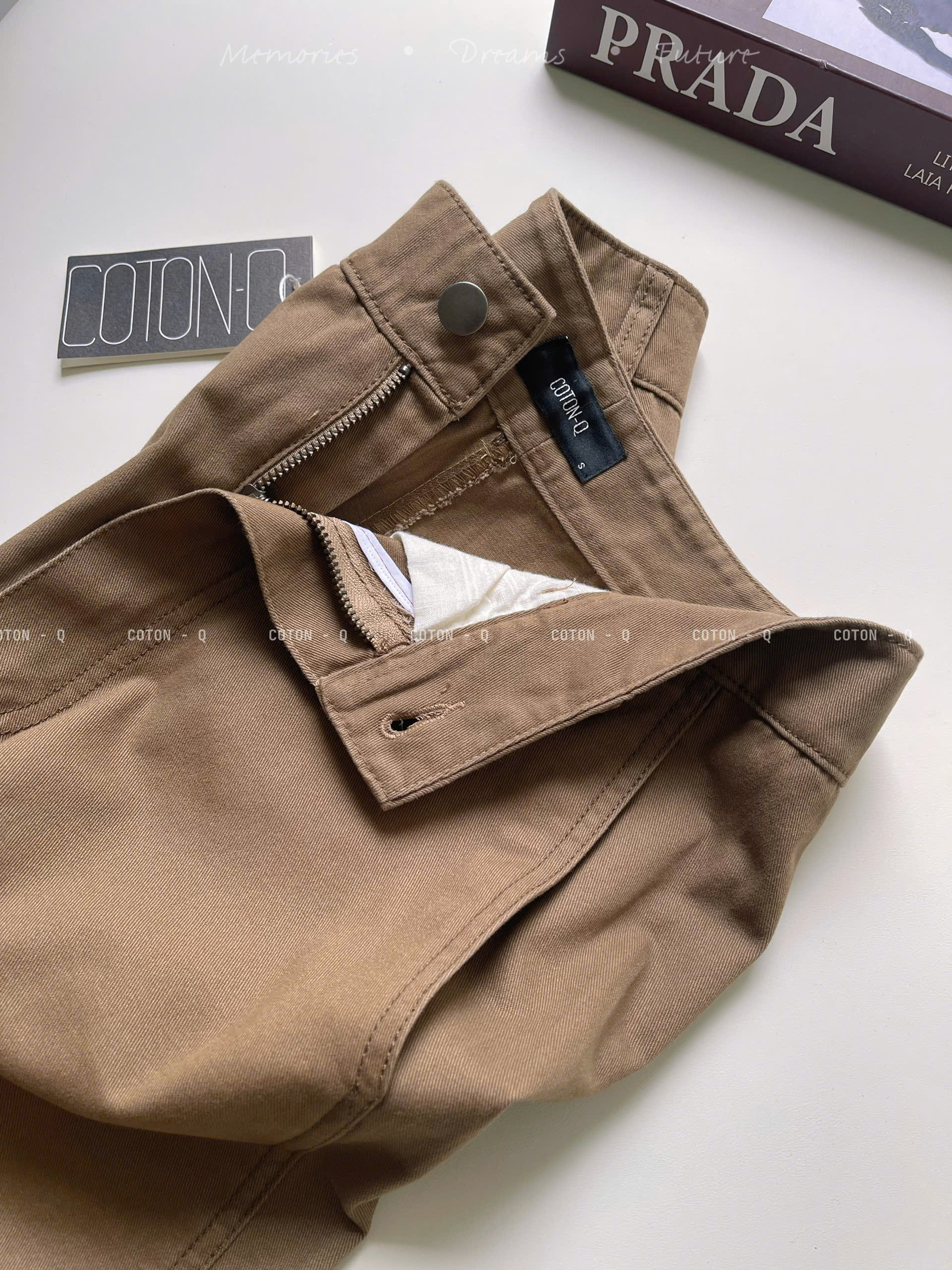 Quần dài nữ Coton Q suông nâu_thumbnail_6