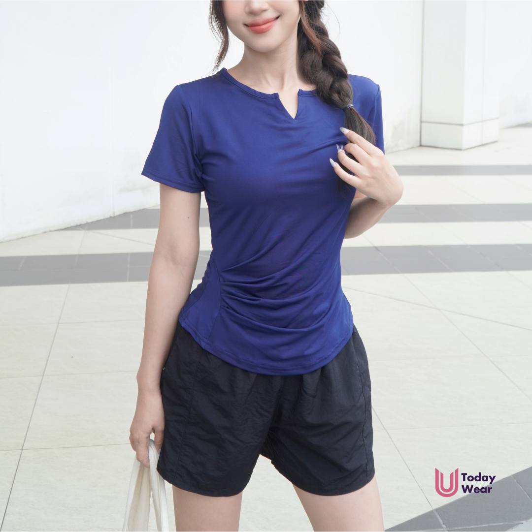 Áo tập gym yoga nữ Slimfit Tee cổ V ngắn tay_thumbnail_8