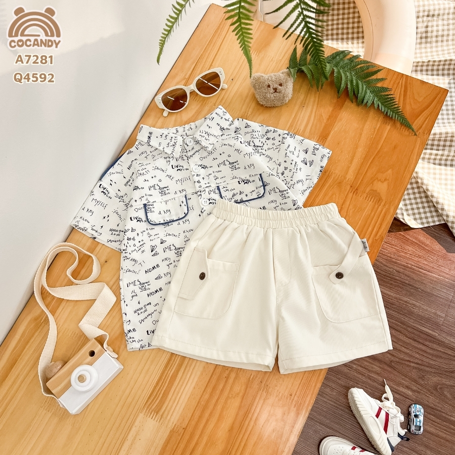 Quần cộc kaki BE SÁNG túi ốp kiểu 2 bên