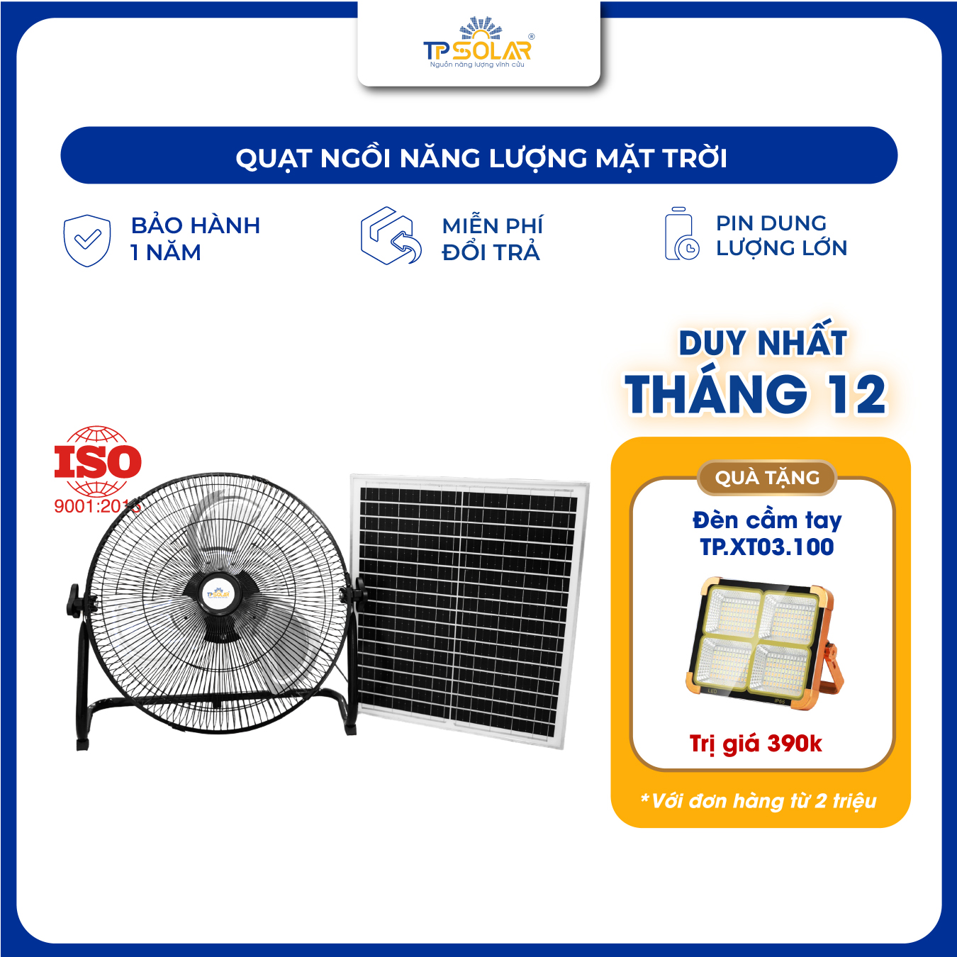 Quạt ngồi năng lượng mặt trời