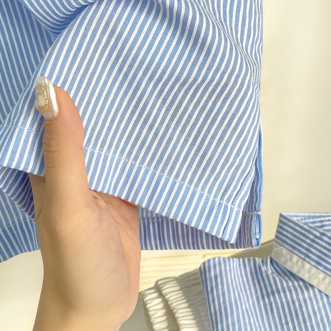 Áo cộc kẻ XANH sơ mi NAM_thumbnail_2