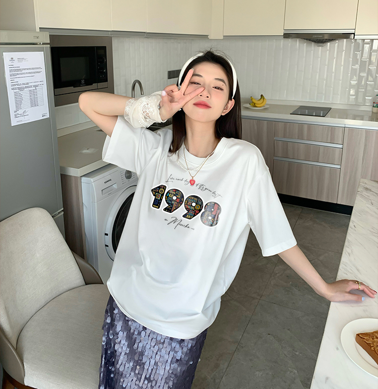 Áo thun nữ in năm sinh 1998 form vừa regular vải cotton 4c thoáng mát ARD1785 Miucho Chic in mix_thumbnail_5