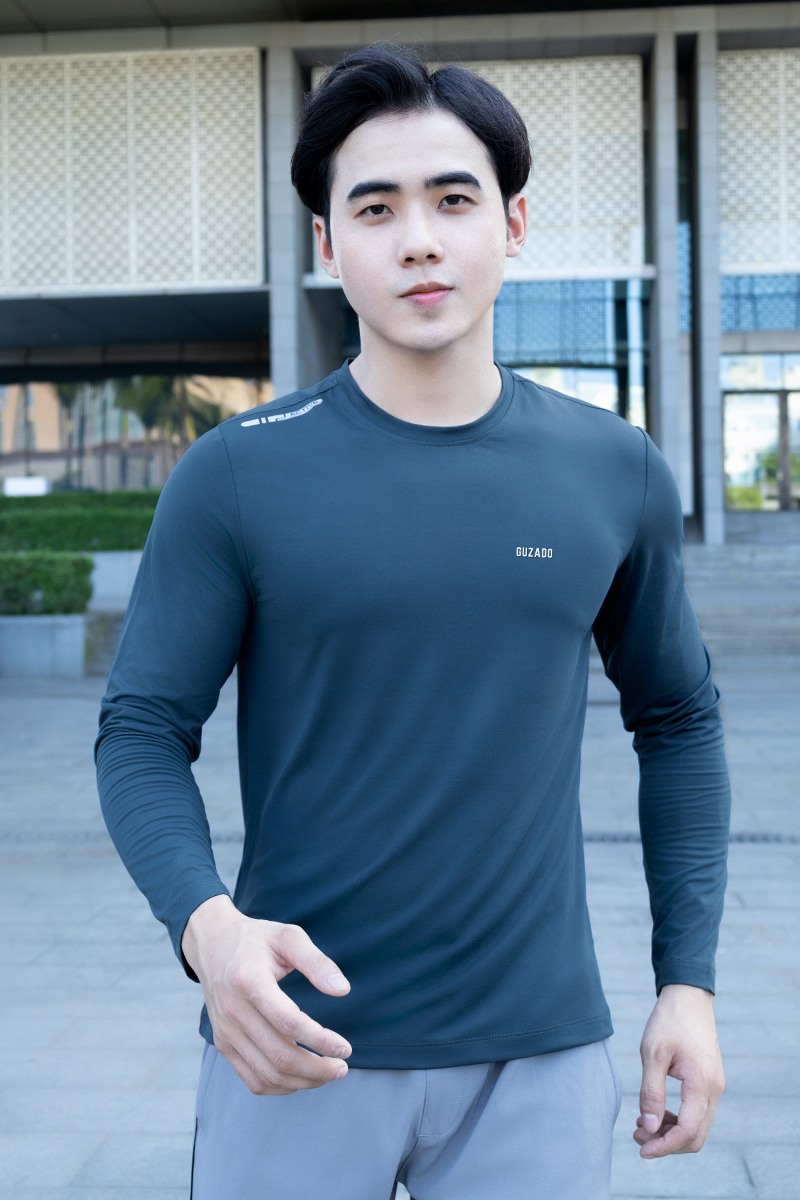 Áo Thun Nam Dài Tay Vải Thun Co Giãn 4 Chiều Cao Cấp GDT01_thumbnail_6