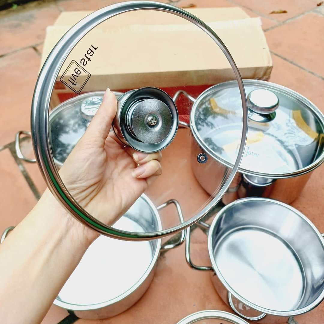 Bộ 3 nồi Inox 3 đáy Fivestar Royal Cool FS-B3010 nắp kính