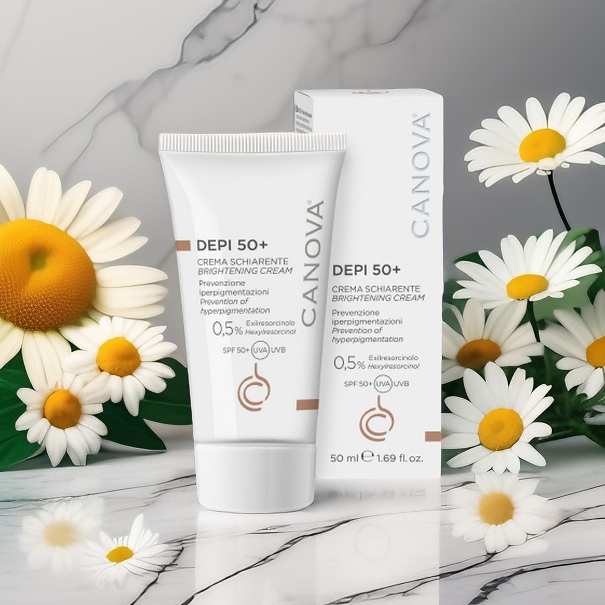 Kem Canova Depi 50+ Brightening cream 50ml - Làm Mờ Nám, Sáng Da Ban Ngày