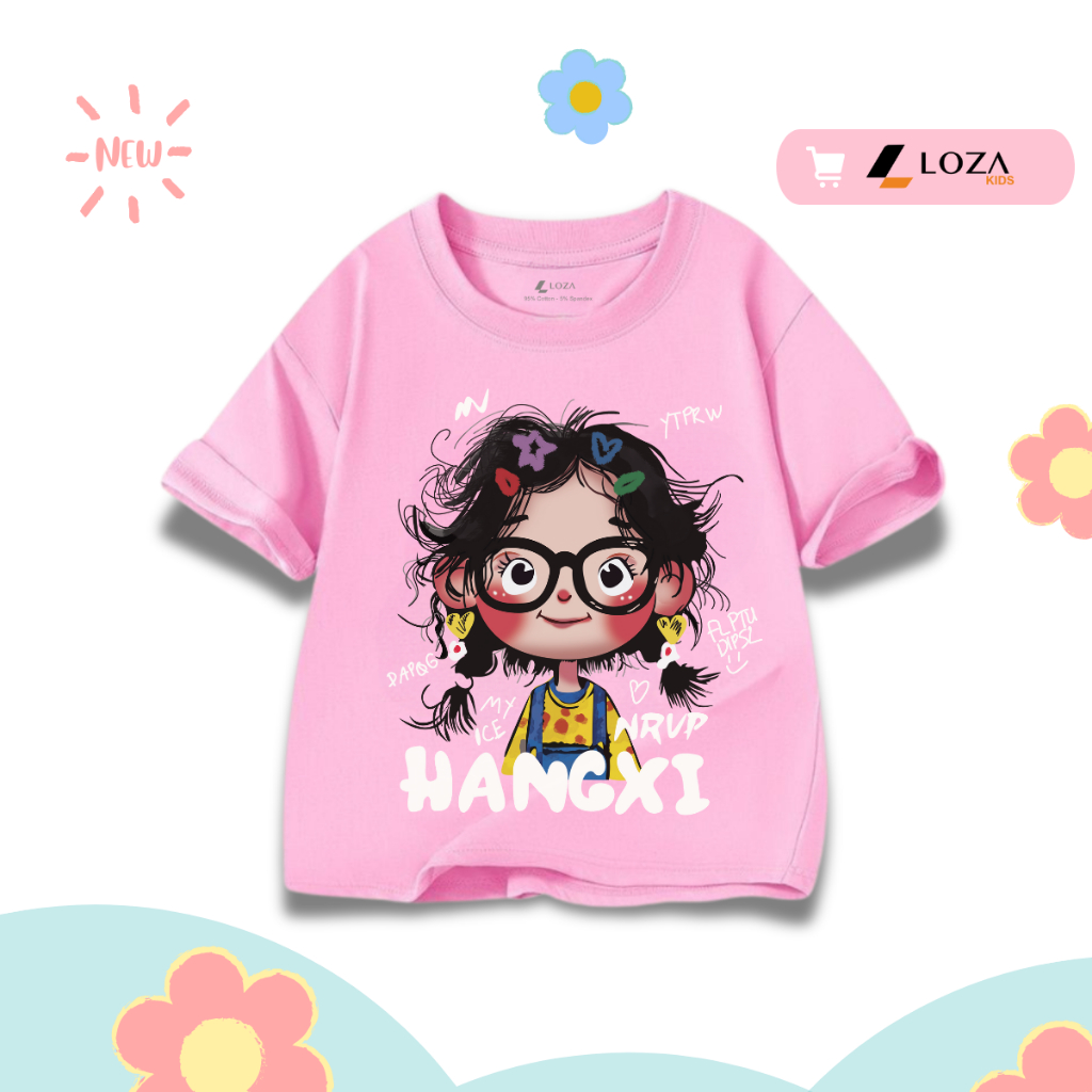 Áo phông bé gái in hình 'Cô gái Hang-xi' -Loza Kids AT3126