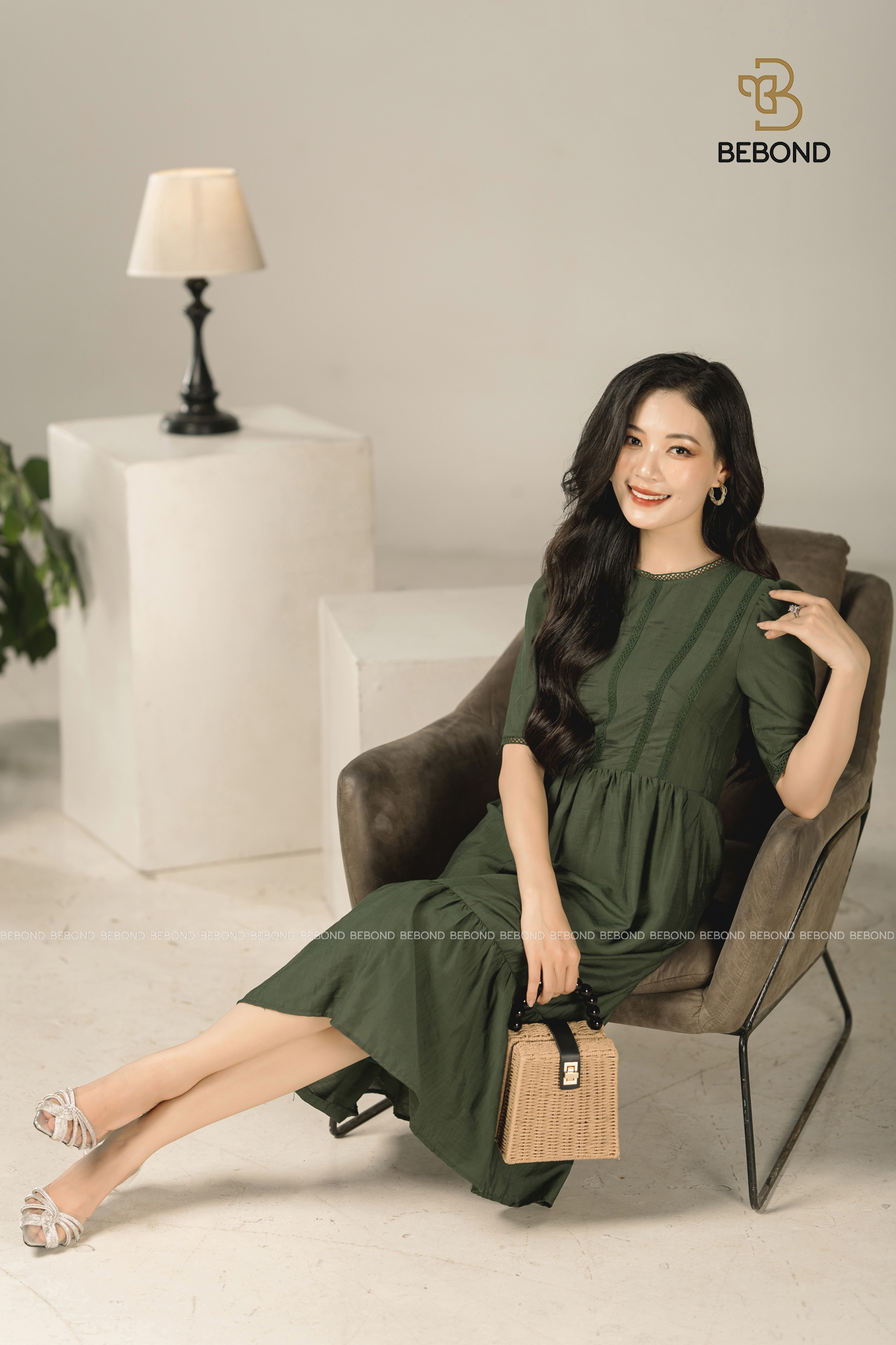 Đầm đũi xanh phối ren - Stunie Dress_thumbnail_4