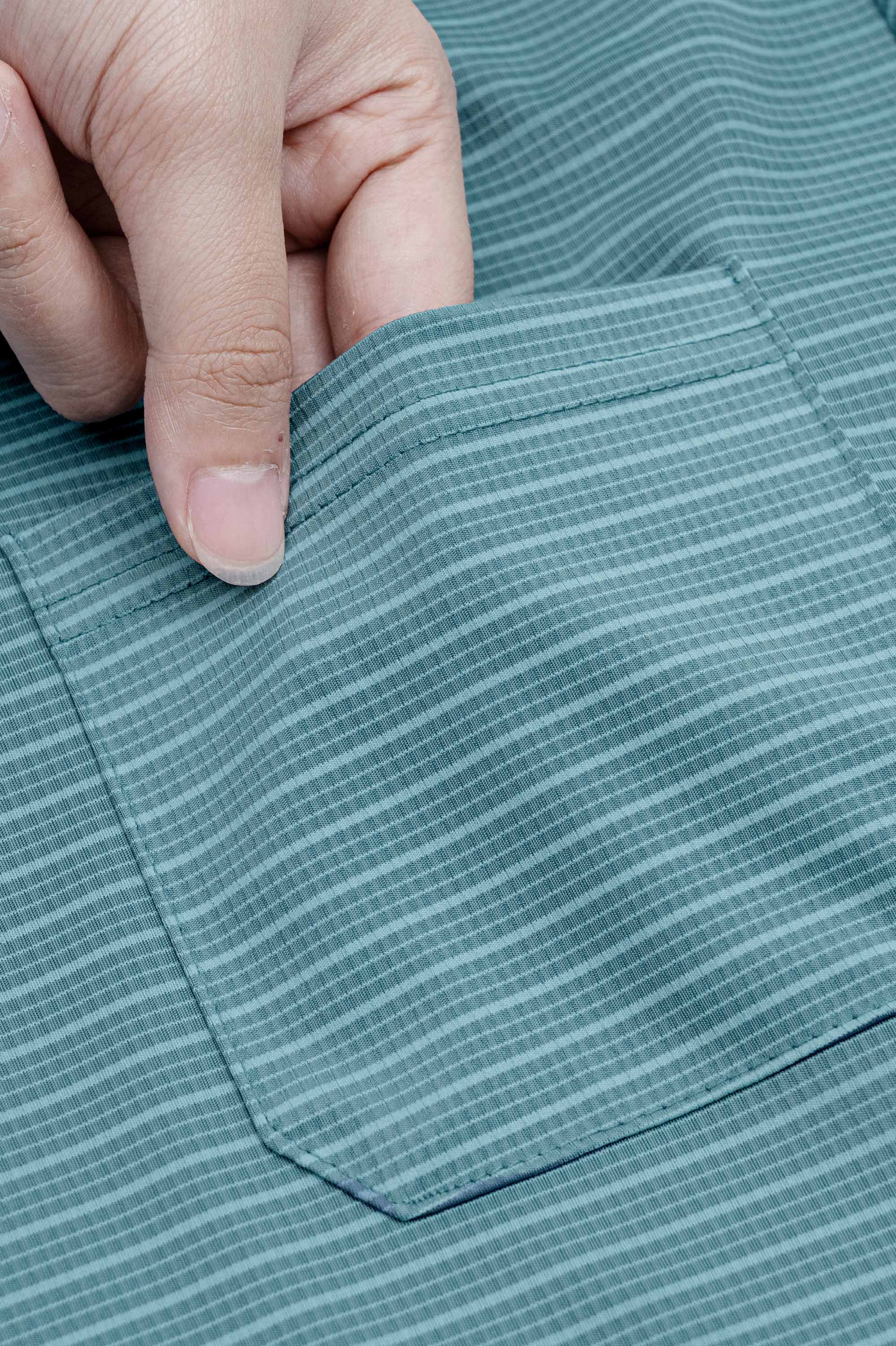 Áo Polo Túi Ngực Nam Trung Niên ANCHI Chất Liệu Cotton Cao Cấp Có Xẻ Tà Màu Xanh Ngọc