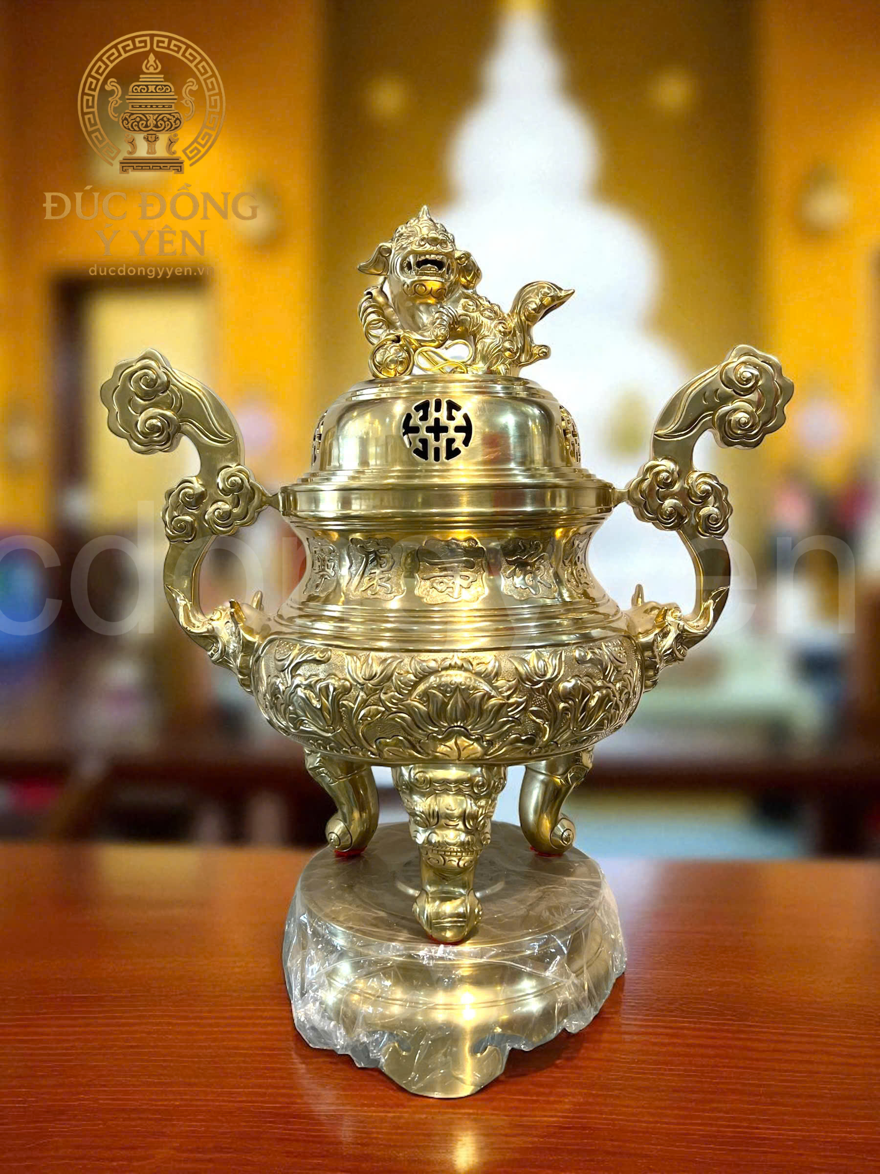 Bộ tam sự cao 60cm hoa văn sen đúc đồng cát tút_thumbnail_1