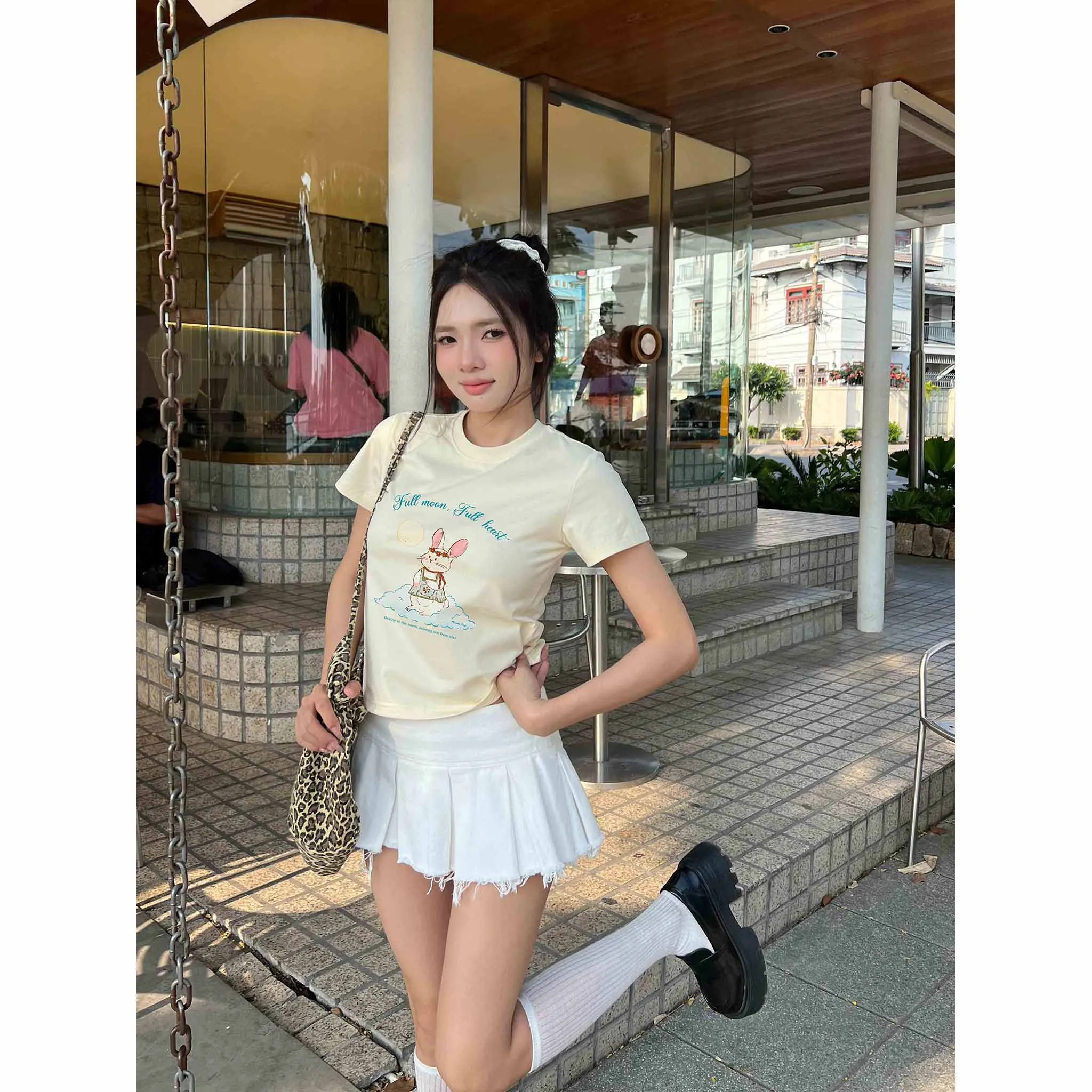 Áo baby tee hình thỏ đáng yêu cho nữ 2612 Miucho chất vải cotton thoáng mát mềm mại in mix_thumbnail_3